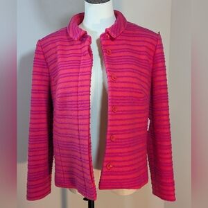 Guy Laroche Paris 100% Wool Blazer Jacket Women's Vintage Made In France Pink